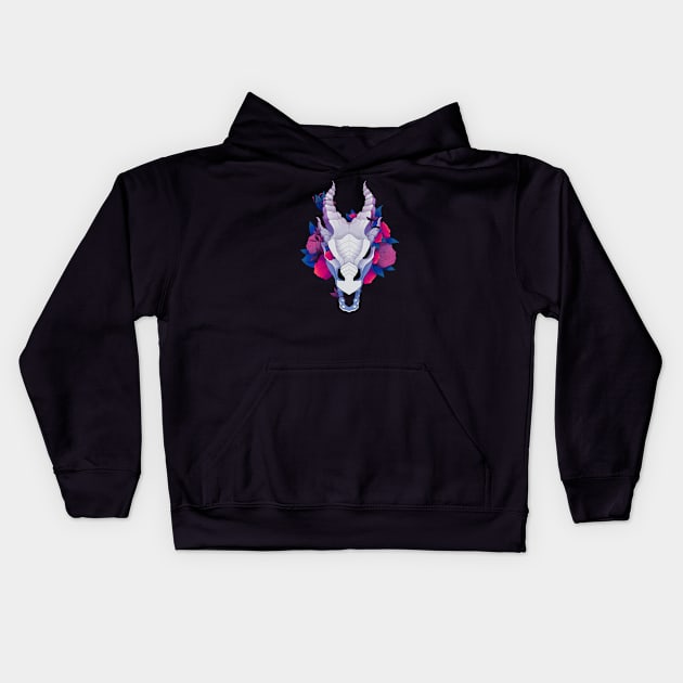 Overgrown Dragon Skull - Bi Kids Hoodie by WhisperingDusk